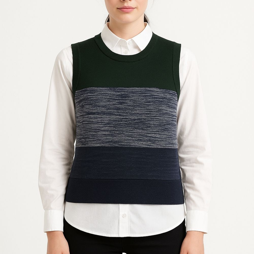 Rag & Bone Academia Colorblock Sweater Vest Modern Preppy Size XS Collegiate